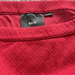 Red cotton skirt from Anthropologie